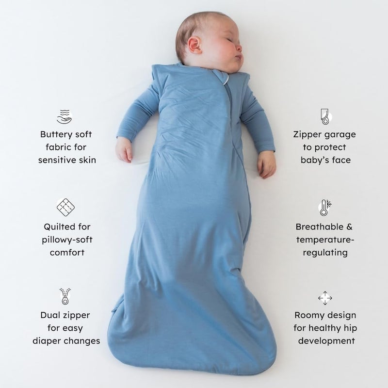 KYTE BABY Unisex Rayon Made From Bamboo Sleep Bag for Babies and Toddlers, 1.0 Tog (Large, Slate) - Image 3